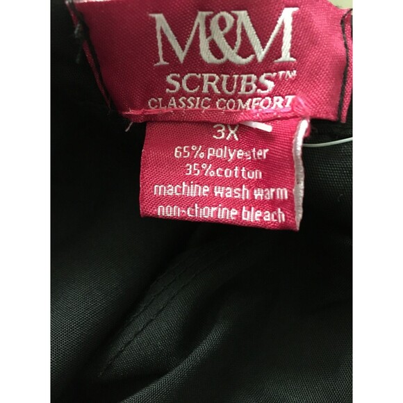 M & M SCRUBS SCRUB PANTS PLUS SIZE 3X ELASTIC & DRAWSTRING WAIST -Black - Picture 6 of 12